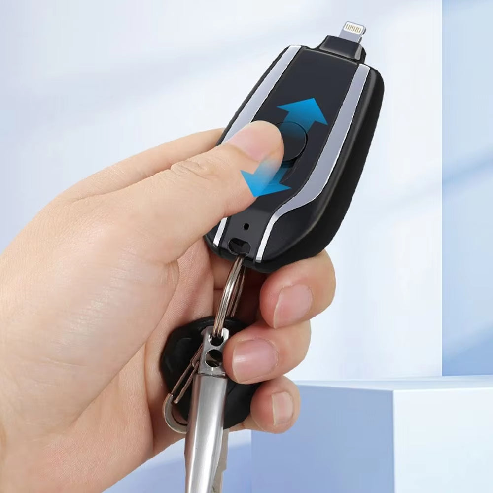 Portable Keychain Charger 1500mAh Ultra-Compact Mini Battery Pack Fast Charging Backup Power Bank