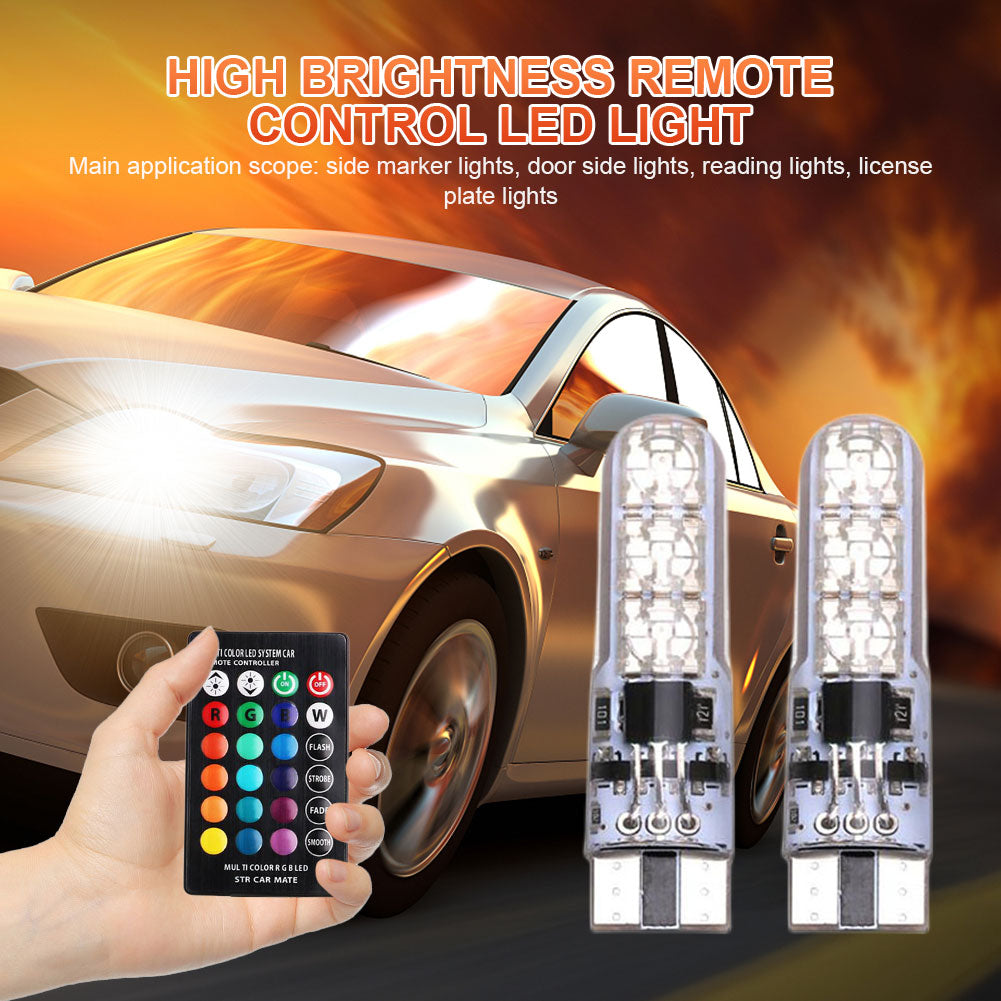 RGB Multicolor Car Led Bulbs Remote Control Parking Lights For Car & Bike
