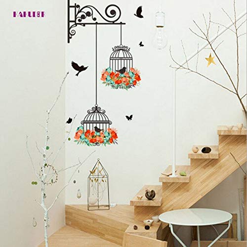 Creativity 3d Bird Cage Self-adhesive Wall Sticker Diy Waterproof Pvc Simulation Wallpaper Home Decoration 70 X 25cm