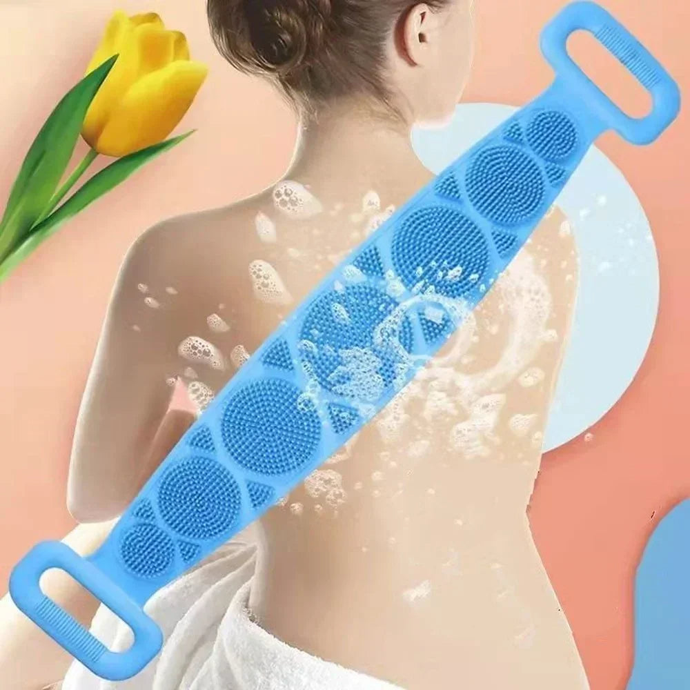 Single Side Bath Towel Scrubber ( Random Color ) | Silicone Scrubber