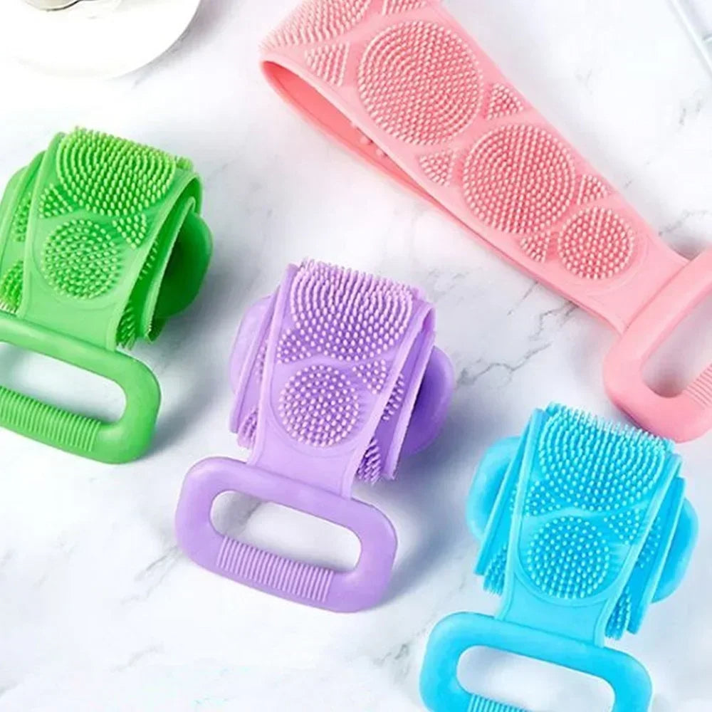 Single Side Bath Towel Scrubber ( Random Color ) | Silicone Scrubber