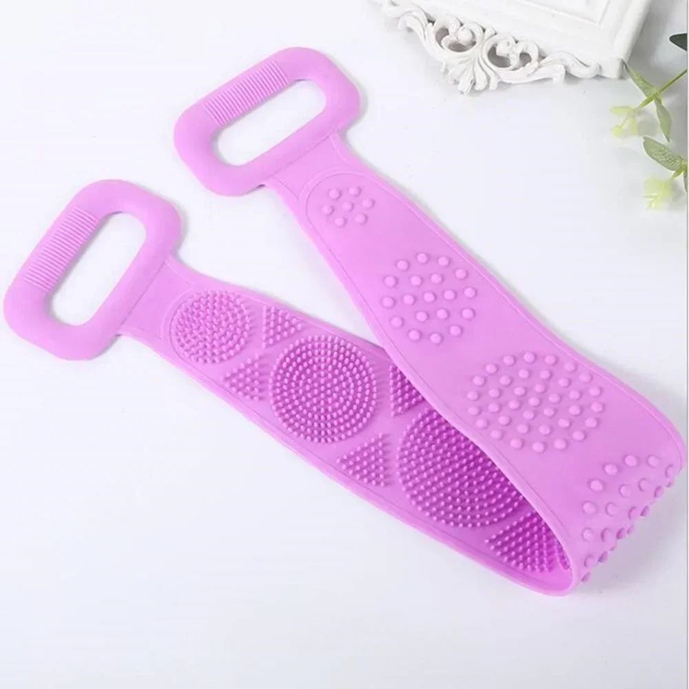Single Side Bath Towel Scrubber ( Random Color ) | Silicone Scrubber