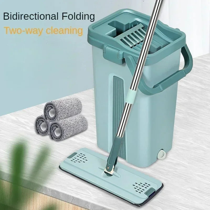 Mop Floor Squeeze Mop with Bucket – Hardwood & Wood Floor Rotary