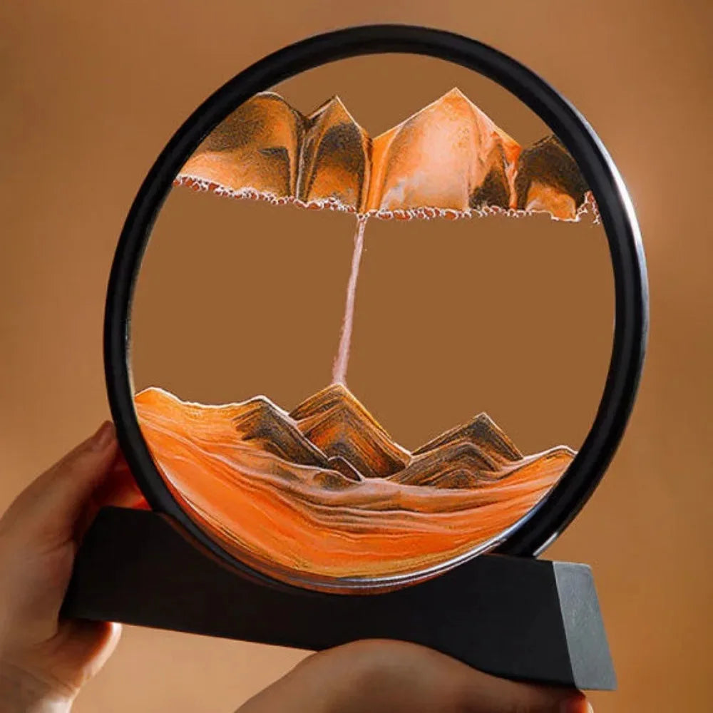 3D Moving Sand Art Picture Round Glass Deep Sea