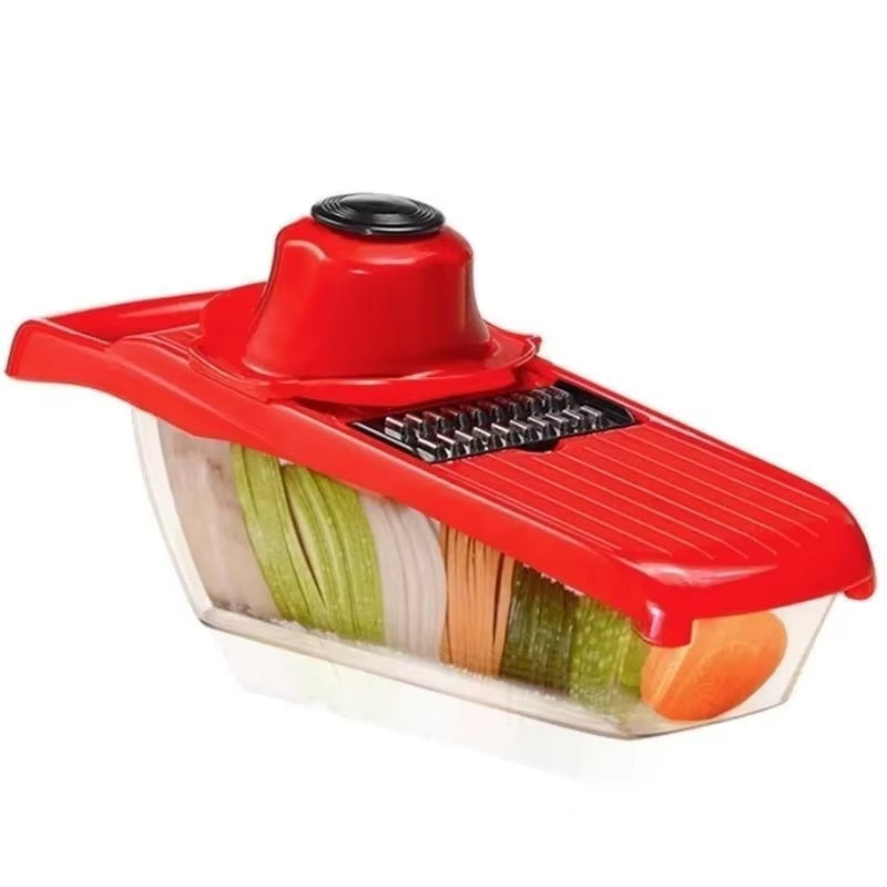 10 in 1 Multi-Function Vegetable and Fruit Chopper, Mandoline Slicer, Onion Potato Cheese Shredder, Salad Spiralizer Cutter, Veggie Grater Dicer Artifact with Vegetable Peeler,Hand Guard and Container