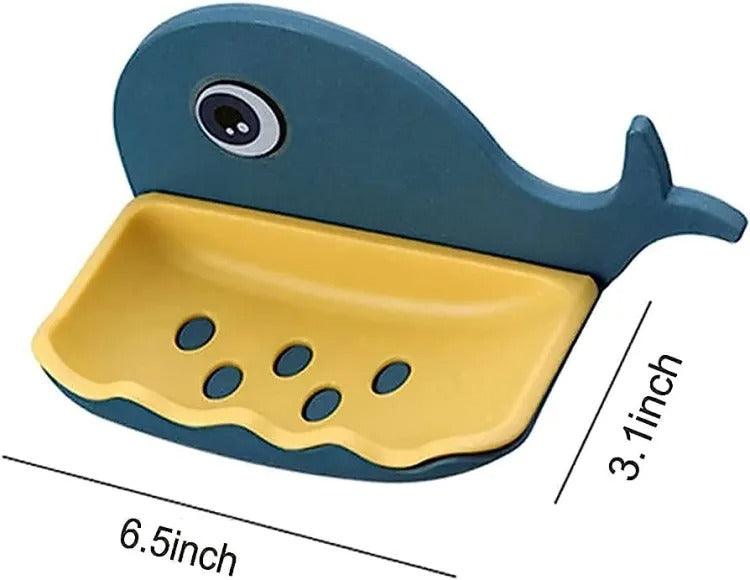 Fish Soap Stands For Bathroom Double Layers Plastic Adhesive Waterproof (1 piece)