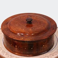 Wooden Hot Pot With Barance Work Roti_dan Hot And Pot Beautiful Wooden Made