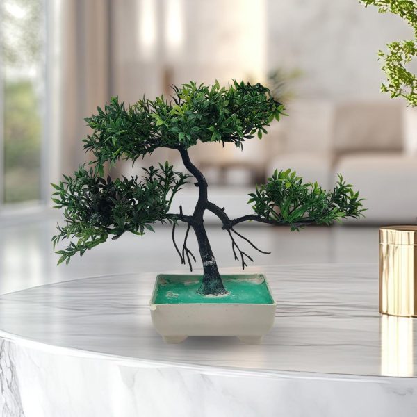 Pack Of 3 Bonsai Artifical Trees ( Green, Yellow, Orange )