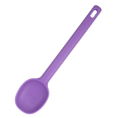 1 Piece Serving Spoon Long Handle Silicone Stirring Spoon High Temperature Resistant Anti-scald Soup Spoon Large Size Seasoning Spoon Ice Cream Serving Spoon – Long Handle Silicone Stirring Spoon ( Random Color )