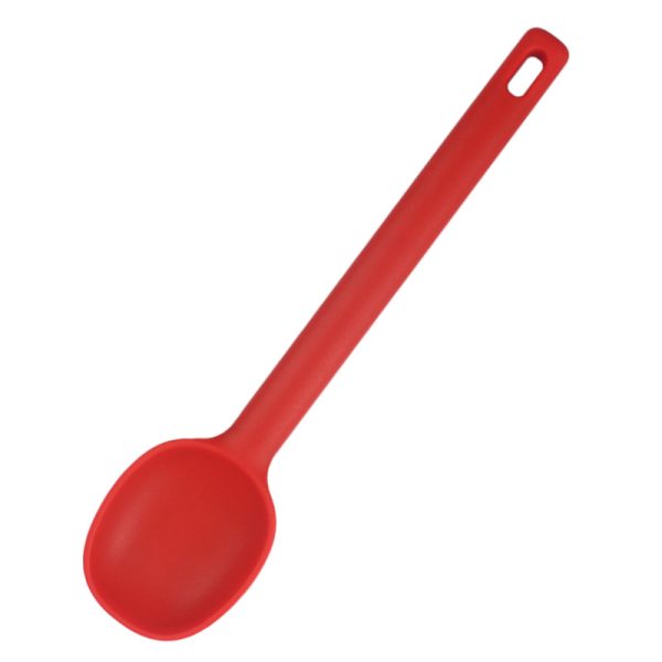 1 Piece Serving Spoon Long Handle Silicone Stirring Spoon High Temperature Resistant Anti-scald Soup Spoon Large Size Seasoning Spoon Ice Cream Serving Spoon – Long Handle Silicone Stirring Spoon ( Random Color )