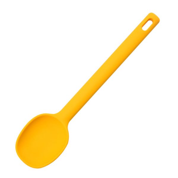 1 Piece Serving Spoon Long Handle Silicone Stirring Spoon High Temperature Resistant Anti-scald Soup Spoon Large Size Seasoning Spoon Ice Cream Serving Spoon – Long Handle Silicone Stirring Spoon ( Random Color )