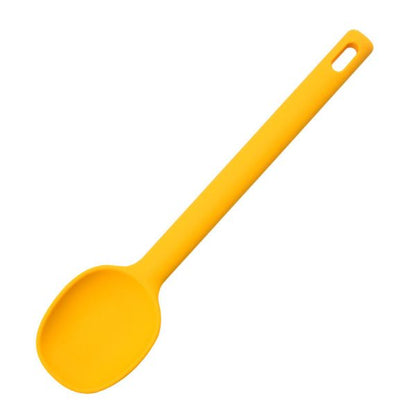 1 Piece Serving Spoon Long Handle Silicone Stirring Spoon High Temperature Resistant Anti-scald Soup Spoon Large Size Seasoning Spoon Ice Cream Serving Spoon – Long Handle Silicone Stirring Spoon ( Random Color )