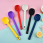1 Piece Serving Spoon Long Handle Silicone Stirring Spoon High Temperature Resistant Anti-scald Soup Spoon Large Size Seasoning Spoon Ice Cream Serving Spoon – Long Handle Silicone Stirring Spoon ( Random Color )