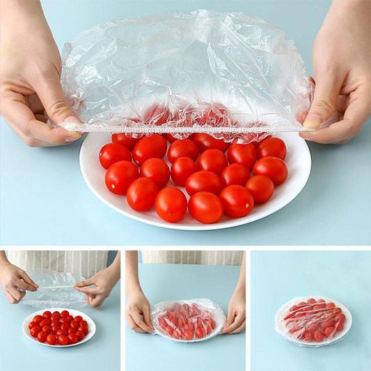 100pcs Disposable Flexible Transparent Plastic Food Storage Bags – Resealable & Multi-Purpose - Food-Grade Fresh-Keeping, Dust & Insect-Proof, Kitchen Accessories - Disposable Food Wrap.
