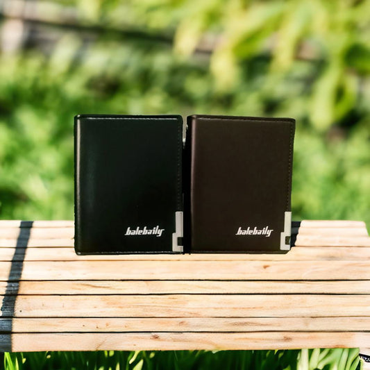 Balebaily Short Zipper High Quality Pure Leather Wallet Coin Purse.