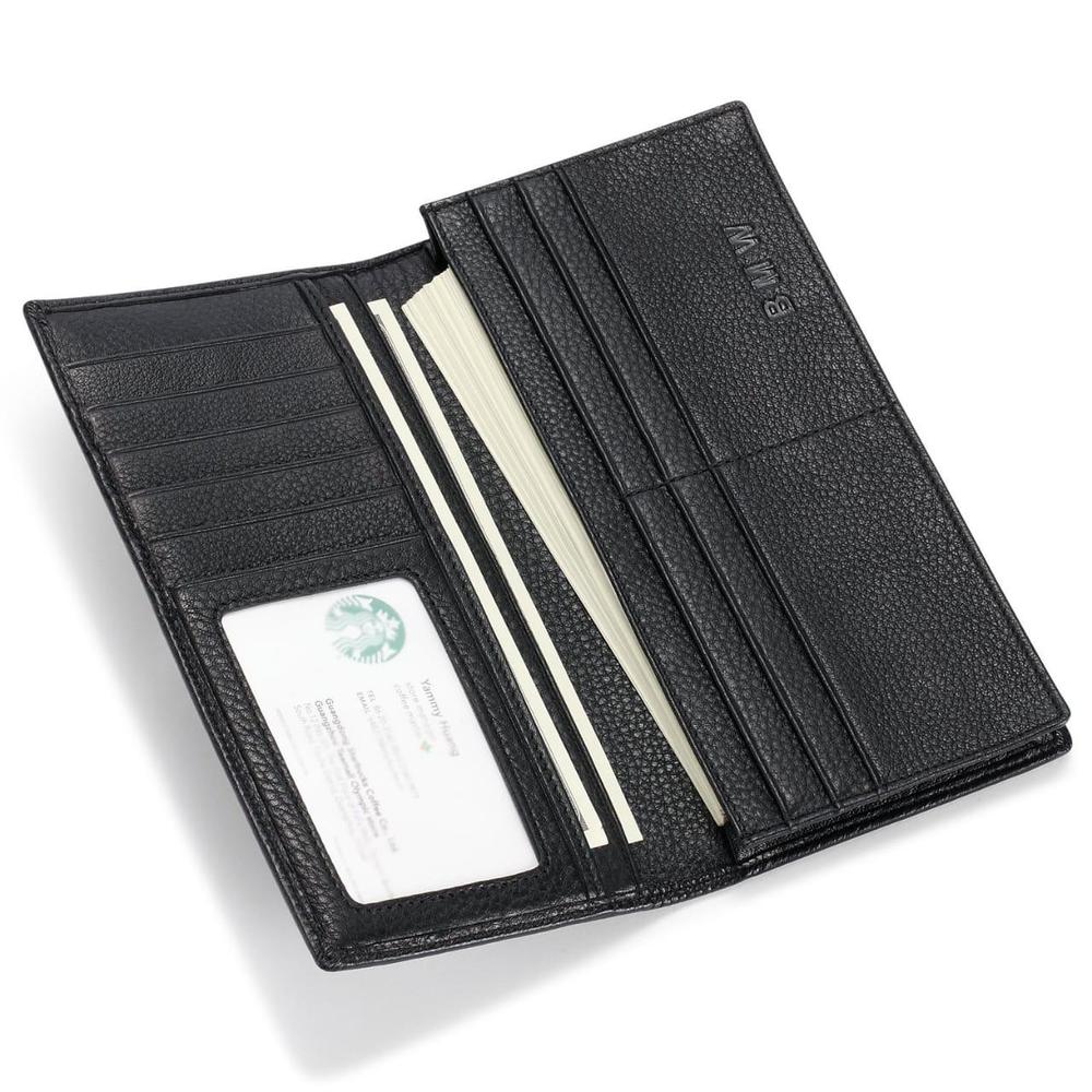 Leather Long Wallet for Men Slim Money Mobile Wallet Card Holder.
