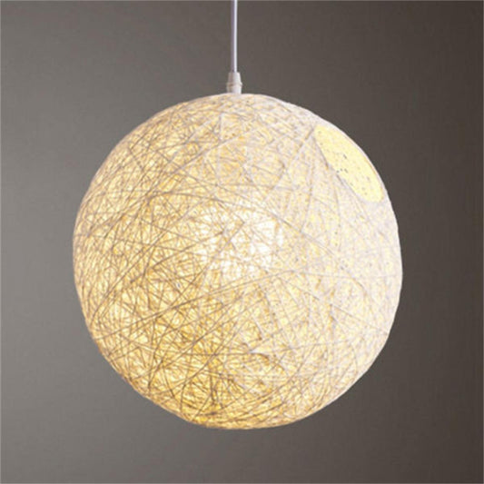 Yfashion Round Concise Hand-woven Rattan Vine Ball Pendant Lampshade Light Lamp Shades Light Accessories(15cm Diameter)