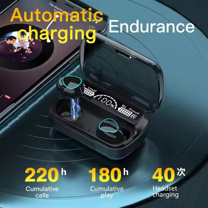 M10 TWS Wireless Earbuds with Charging Power Bank & LED Display 3D Touch Bluetooth Headset newest.