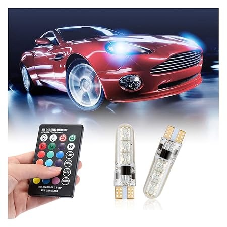 RGB Multicolor Car Led Bulbs Remote Control Parking Lights For Car & Bike