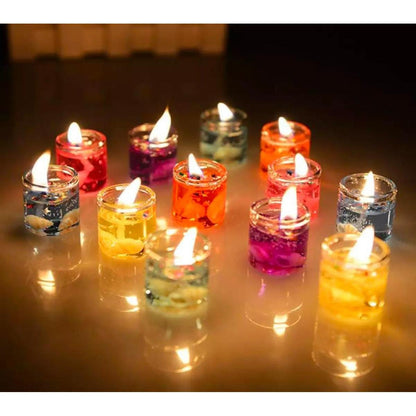 Pack of 6 Eco-Friendly Tea Light Candles in Glass Holders, 3CM Seashell Design Home Decoration