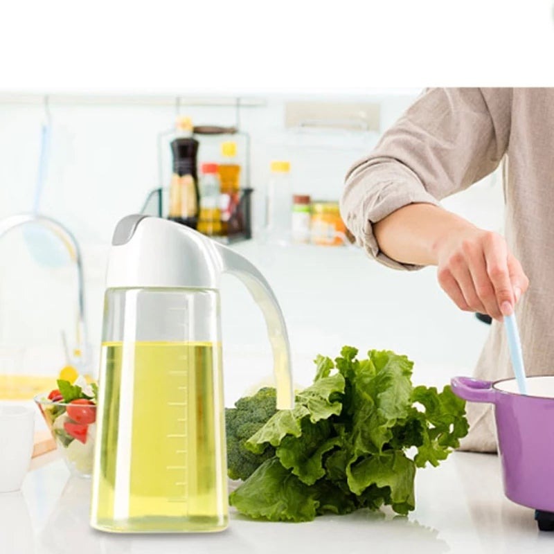 2in1 Oil Sprayer Glass Bottle For Cooking Anti Leakage Olive Oil Storage Bottle For Bbq Air Fryer Salad Steak Kitchen Supplies.