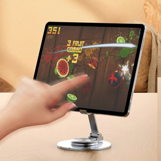 01 Pc 360° Rotatable Metal Phone & Tablet Stands, Adjustable Foldable and Durable Desktop Holders