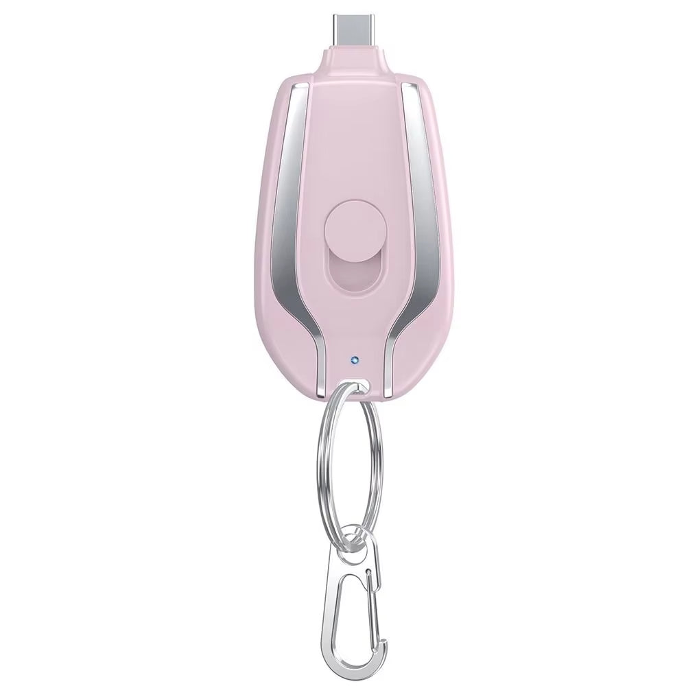 Portable Keychain Charger 1500mAh Ultra-Compact Mini Battery Pack Fast Charging Backup Power Bank