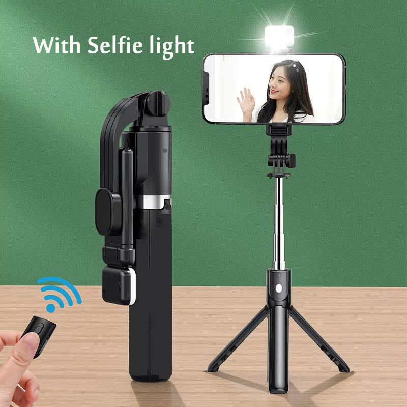4 Option Portable Selfie Stick With Bluetooth Remote.