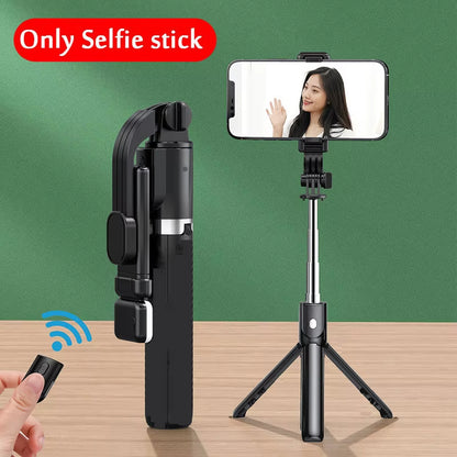 4 Option Portable Selfie Stick With Bluetooth Remote.