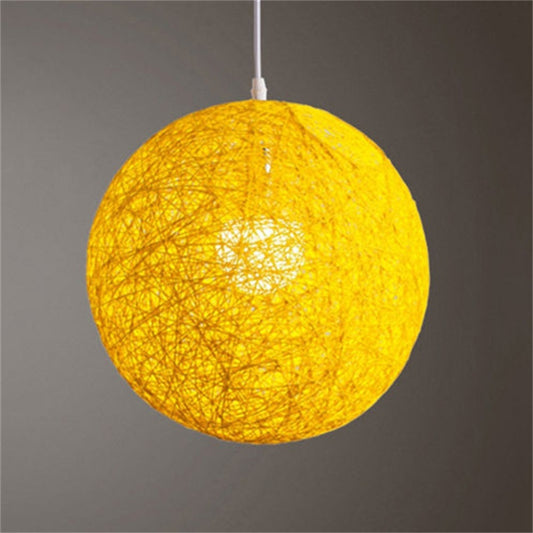 Yfashion Round Concise Hand-woven Rattan Vine Ball Pendant Lampshade Light Lamp Shades Light Accessories(15cm Diameter)