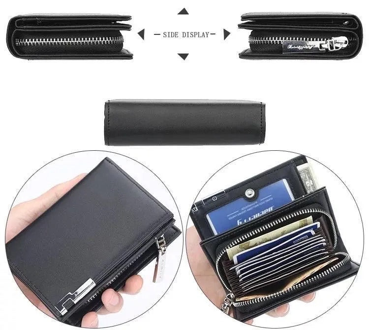 Balebaily Short Zipper High Quality Pure Leather Wallet Coin Purse.