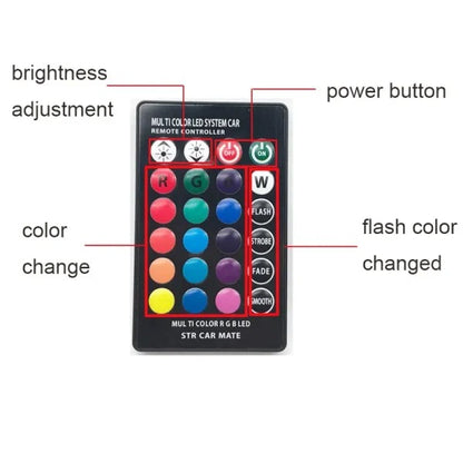 RGB Multicolor Car Led Bulbs Remote Control Parking Lights For Car & Bike