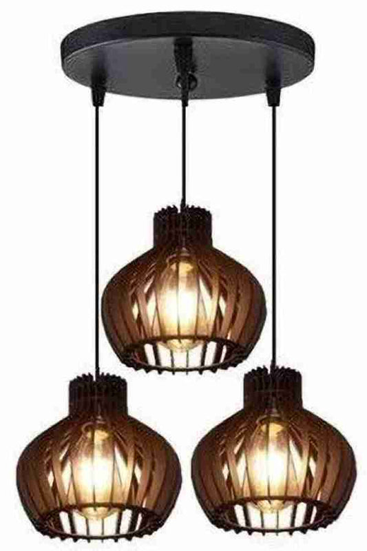 3 IN 1 | PENDANT CEILING LAMPS THREE HEADED | LAMP LIGHTS | SWITCH E27 HOLDER | WOODEN CEILING LAMPS | PENDANT LAMPS | INDOOR LIGHTS | FOR BEDROOMS ,TV LOUNGES , OFFICES , RESTAURANT