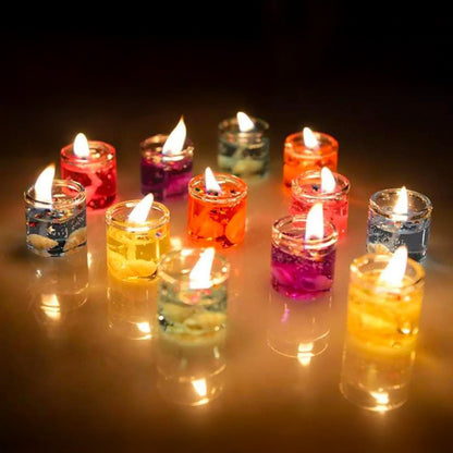 Pack of 6 Eco-Friendly Tea Light Candles in Glass Holders, 3CM Seashell Design Home Decoration