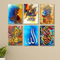 Multicolor Islamic Verse Design Wall Art - 6 Pcs