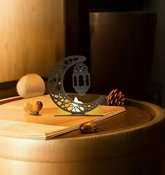 Lantern Design Decorative Moon Shaped Table Stand