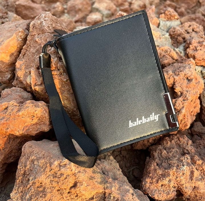 Balebaily Short Zipper High Quality Pure Leather Wallet Coin Purse.