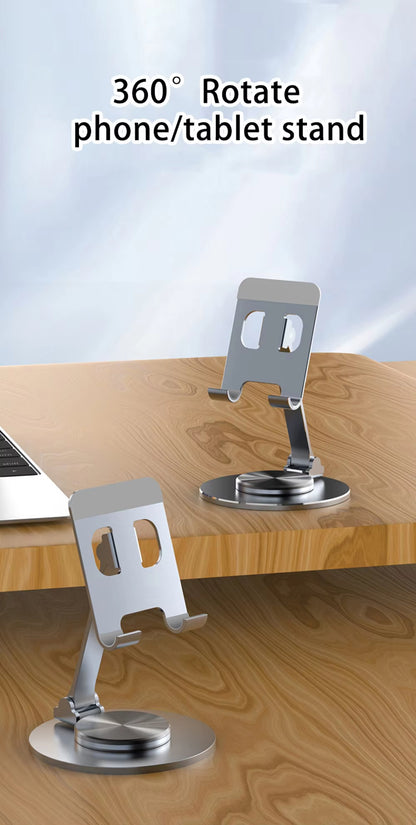 01 Pc 360° Rotatable Metal Phone & Tablet Stands, Adjustable Foldable and Durable Desktop Holders