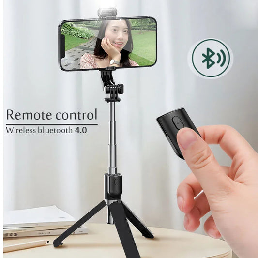 4 Option Portable Selfie Stick With Bluetooth Remote.