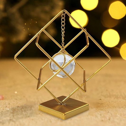 Nordic Luxury Metal Crafts Creative Crystal Ball Pendant Ornament for Living Room, Office Desktop Decoration