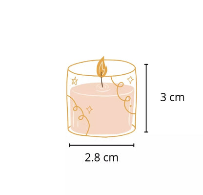 Pack of 6 Eco-Friendly Tea Light Candles in Glass Holders, 3CM Seashell Design Home Decoration