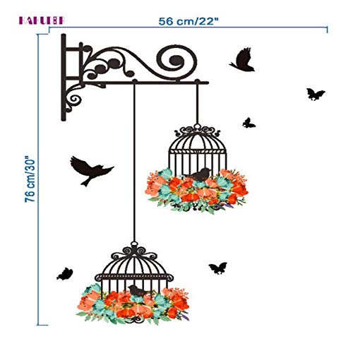 Creativity 3d Bird Cage Self-adhesive Wall Sticker Diy Waterproof Pvc Simulation Wallpaper Home Decoration 70 X 25cm