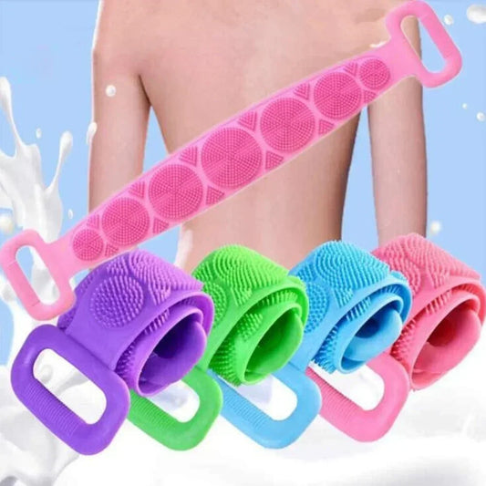 Single Side Bath Towel Scrubber ( Random Color ) | Silicone Scrubber