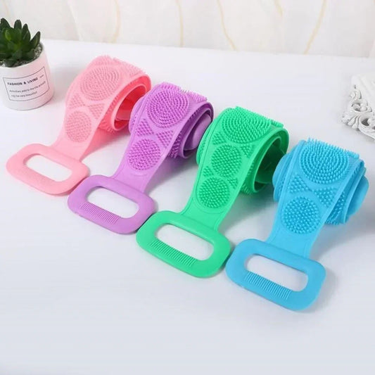 Single Side Bath Towel Scrubber ( Random Color ) | Silicone Scrubber