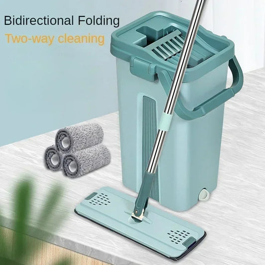 Mop Floor Squeeze Mop with Bucket – Hardwood & Wood Floor Rotary