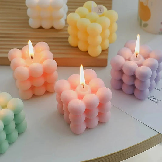 Ins Bubble Cube Shaped Candle Handmade Scented Candle