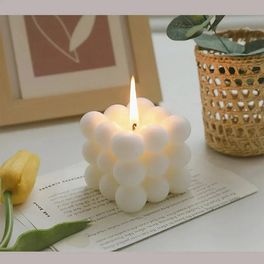 Ins Bubble Cube Shaped Candle Handmade Scented Candle