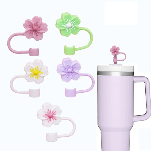 1 piece Straw Stopper - Cherry Blossom Silicone Straw Cover for Stanley 30&40 Oz Tumbler Cup