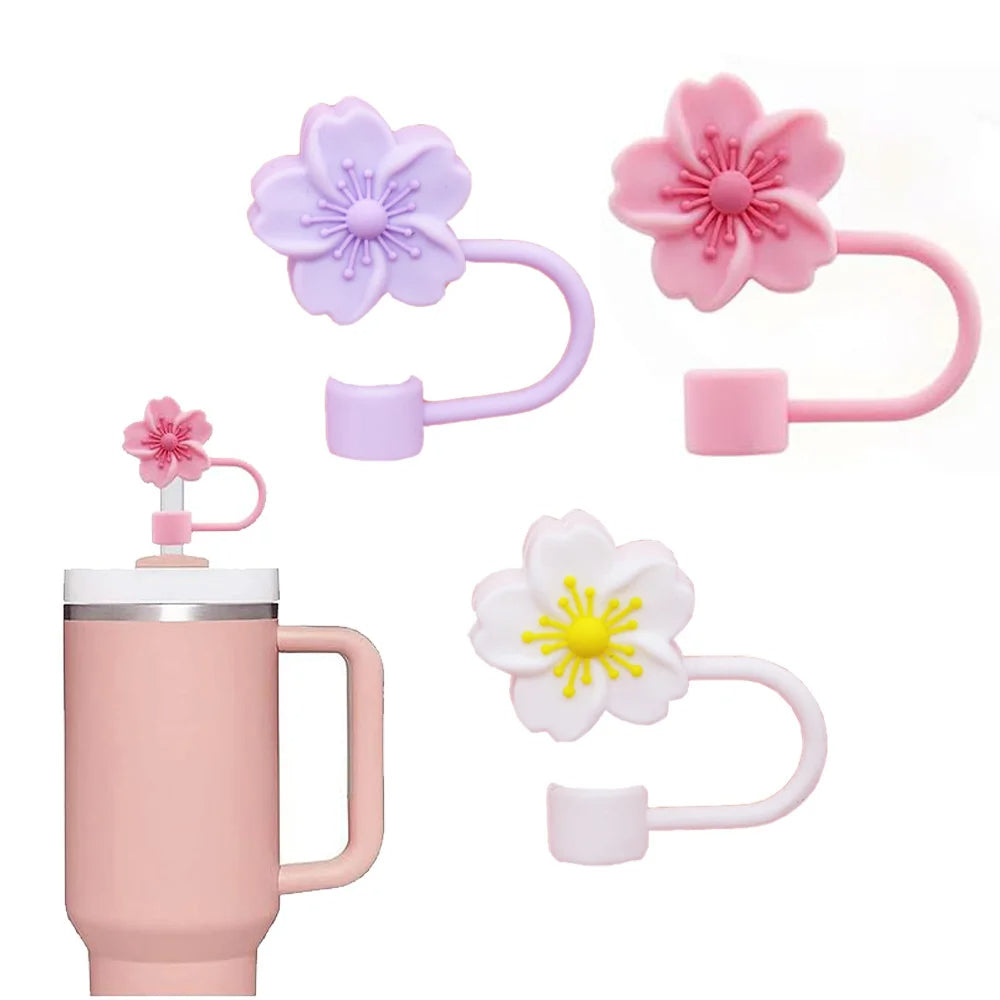 1 piece Straw Stopper - Cherry Blossom Silicone Straw Cover for Stanley 30&40 Oz Tumbler Cup