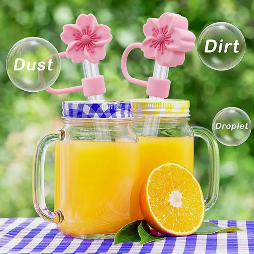 1 piece Straw Stopper - Cherry Blossom Silicone Straw Cover for Stanley 30&40 Oz Tumbler Cup
